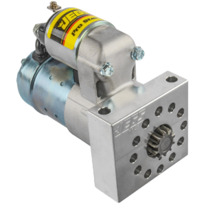 JEGS 10043 performance mini starter for GM LS engines with billet aluminum mounting block