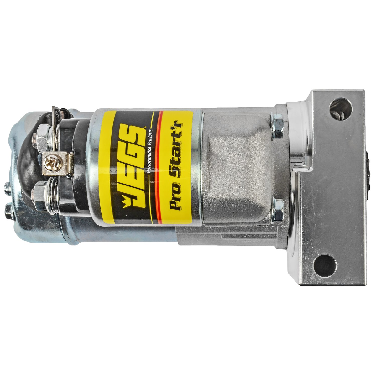 JEGS 10043 LS mini starter side profile showing solenoid
