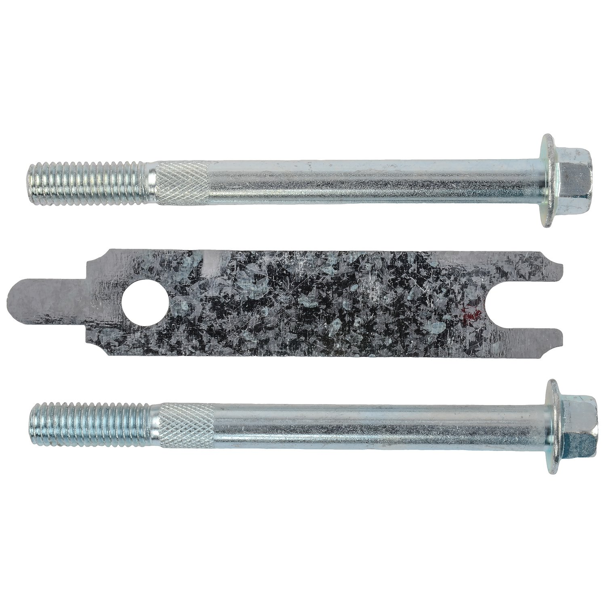 Hardware included with the JEGS 10044 starter: two mounting bolts and a shim